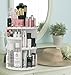Produktbild Jerrybox 360 Grad Drehbarer und Einstellbarer Make up Organizer, Kosmetik Organizer, Multifunktionale Aufbewahrungsbox, Kompakte Größe für Lippenstift, Lipgloss, Nagellack, Make up Pinsel, Rouge, Augenbrauenpinsel, Halskette, Ringe und mehr, Spitze Design, Weiß