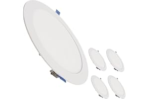 LED ATOMANT Packung mit 5 LED Einbaustrahler Downlight Rund Flach 20W 220mm 1800lm, Kaltweiß Farbe (6500K), Driver einschließlich