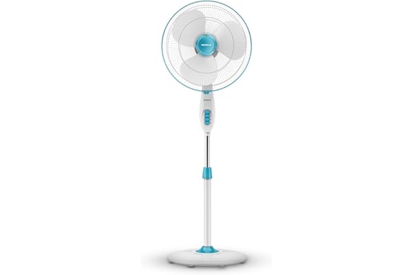 Havells Gatik Pro 400mm Pedestal Fan| 120 Ribs Guard for Safety| Smooth Oscillation| Heavy Base| ISI Marked | 2 Year Warranty | Blue