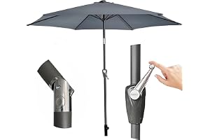 GardenCo Outdoor 2m Parasol - Crank Up & Tilt Function Options Garden Parasol Umbrella - UV Rated 50-38mm Parasol Pole