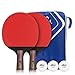 Produktbild xianw Ping Pong paddel - 2 pro Premium-Tischtennis-SCHLger,SCHLger und 3 tischtennisblle, Profi tischtennisschlger mit hochleistungs-kautschuk,Racket Geschenk Bag-B