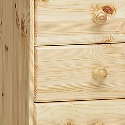 Steens Kent 1+4 Drawer Pine Desk, Natural Lacquer Finish