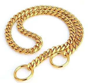 Pet Believe Pure Brass Grinder Design Dog Choke Chain Training Collar -30 Inch/1.5 cm Thick
