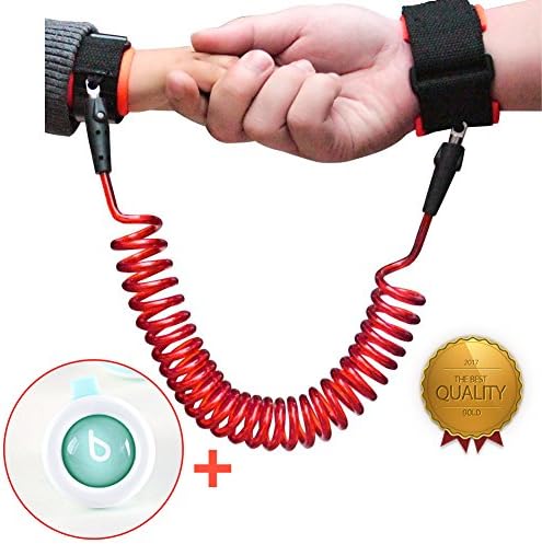 ELECPLAY Baby Child Anti Lost Wrist Link Safety 360° Breathable Wrist Link 72inch (Red)