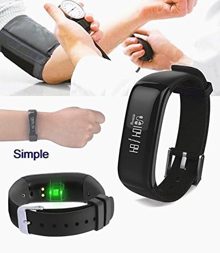 Dax-Hub E07 Waterproof Intelligent Smart Watch Sports Bracelet Especially Designed for Swimming and Cycling, Bluetooth 4.0 Calorie Tracker Pedometer Sleep Monitor Compatible with Android 4.3 / 4.4 / 4.5 / 5.0 / 5.1, IOS 7.1 / 8.0 / 8.1 / 4s / 5s / 6 / 6S / 7 / 7 Plus Smartphones Pressione Sangue, Nero