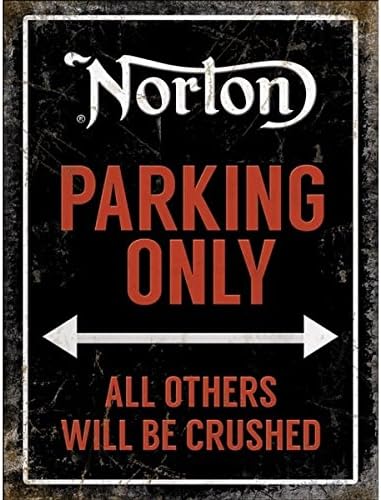 Wall Sign Norton Motorbike Parking Only 8" x 6"