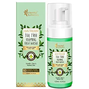 Oriental Botanics Australian Tea Tree Foaming Face Wash | For Acne Prone & Oily Skin, No Sls and Paraben, 120 ml