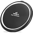 Tempt® Powerpad Qi Certified 15W Type C PD USB Wireless Charger, Fast Charging, Compatible with iPhone 14/14 Plus/Pro/Max,13/12/11 Series, Samsung S22/S21 Series & Other Android Phones (Black)