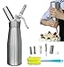 Produktbild Professioneller Aluminium Sahnespender von Animato - 500ml Fassung, Edelstahl Dekor-Düsen, Sahnebereiter in Silber, Schlagsahne-Bereiter mit Reinigungsbürste