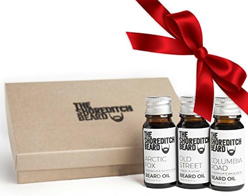 Beard Oil Gift Set for Men: Premium, Natural & Conditioning w/ Vitamin E for Growth | Made in UK, 3 Travel-Size Scented Oils that Make Your Beard Soft & Kissable | Luxury Present for Boyfriend or Husband!