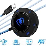 USB Sound Card External, Beexcellent 2-Port USB Hubs External 7.1 Stereo Surround Sound Adapter with 3.5mm Audio and Microphone Jack for PC, Mac, Computer, Laptop, Microphone (Blue)