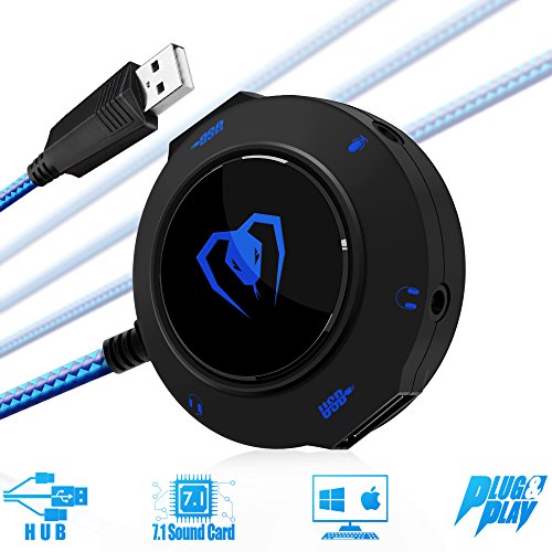 Buy USB Sound Card External, Beexcellent 2Port USB Hubs External 7.1