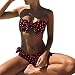 Produktbild JaminyStrand Mode Sommer Bademode Frau Gedruckt Bikini-Set Push-up Gepolsterter Bogen Bademode Badeanzug Strandkleidung Badeanzug Bademode (Wein, S)