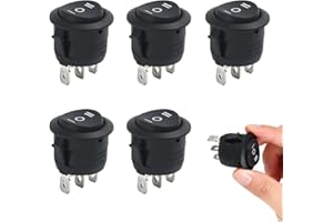 JRYXDS Lot De 5 Interrupteurs À Bascule 3 Positions - 250 V 6 A - Mini Interrupteur À Bascule Lumineux - Noir - 12 V - Étanche - Pour Voitures, Bateaux Et Appareils Ménagers