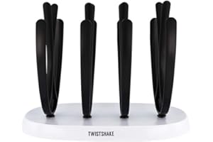 Twistshake Asciugatrice biberon per 8 biberon | Supporto per aspirapolvere bottiglie | Portabottiglie a maniche lunghe | Senza BPA | Bianco e Nero