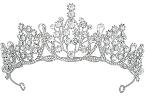 ANZONGYI One Pair Beautiful Crystal Wedding Crown Lightweight Shine Rhinestones Bridal Crown Elegant Tiara Headband Crystal Design Silver Tiara Crystal Crown for Women, back