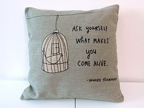 Derhamstore Bird and Birdcage with Sayings Pattern Unique Fashion printing Plush cloth 18 X 18 inch Pillowcase