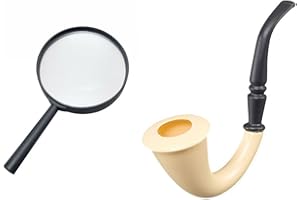 STYLEX Magnify Glass Fancy Dress Sherlock Holmes Pipe World Book Day Costume Accessory