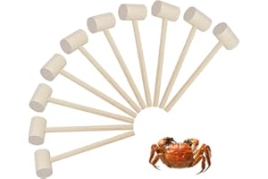 WATUNID 10pcs Mini Martello di Legno Martello martellante Giocattolo, Granchio Aragosta Mazze martelli crostacei, Martello Solido Giocattolo educativo per Bambini Creativo Carino Martello Giocattoli