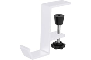 Jeffdad Support pour casque - Blanc - Avec double crochet - Support pour casque - Support de bureau - Support pour casque de jeu - Crochet simple couche - Blanc