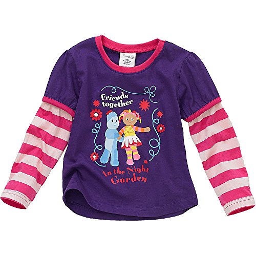 In The Night Garden Upsy Daisy Girls Long Sleeve Top - Purple Stripe - 12/18 Months