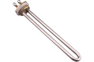 AIICIOO 220-240v 1500w Elemento Calentador de Agua Acero Inoxidable de Grado Alimentario Calentador de Agua 1 Pulgada Rosca BSP de Brida Water Heater Element Heating Element