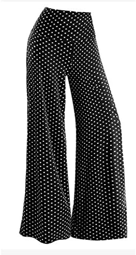 Women's Casual Point Print Stretchy Wide Leg Palazzo Lounge Pants