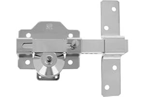 Amig - Cerrojo de Sobreponer para Puertas con Cilindro de Seguridad y Pestillo de Apertura - Acero - Color Plateado - Cilindro 70 mm - Incluye 5 Llaves de Punto - 88 x 153 mm
