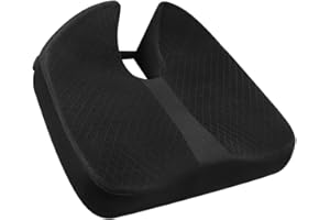 FOUNDCOOL Universel Mousse à Mémoire De Forme Coussin Siege Voiture Rehausseur Auto Coussin De Siège De Voiture Conducteur Passager Respirante pour D'assise Maille Chaise De Bureau/Maison Noir