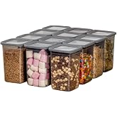 Deconox 12'li 1300ml. Sızdırmaz Vakumlu Kapaklı Kare Erzak Saklama Kabı. 1300ml Kare Erzak Saklama Kabı Antrasit 772