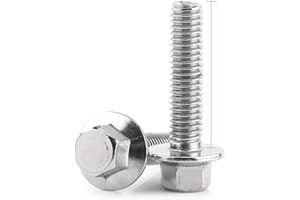 HILITAND 10pcs M6 acier inoxydable SS304 kit de vis, Vis à bride hexagonale Fixation des boulons de la tête de la rondelle(M6*20)