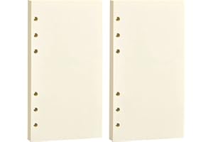 ORENGE 160 Fogli A6 Carta di Ricarica Inserti di Carta per A6 6 Fori Fogli di Ricambio per Quaderni A6 Carta a Bianche per Appunti Agende Planner, Schizzi, Diari, Giornaliero, 170 x 95 mm, 100 g/m² (B)