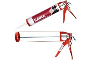 BARGAINGALORE Silicone Caulking Gun - Caulk, Skeleton, Adhesive, Cartridge | DIY, Builders, Hand Tool, Lightweight, Strong, Durable, Long Lasting | Round Trigger Mechanism, Dispenser