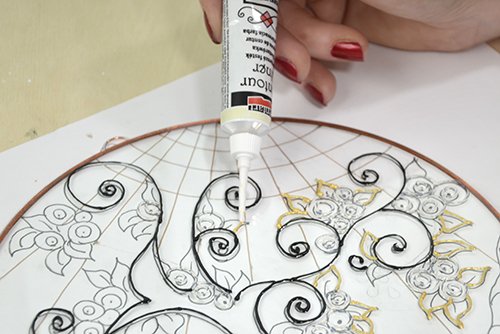 Konturenfarbe universell 20ml – schwarz, Konturenpaste, Bastelfarbe, Acrylfarbe - 2