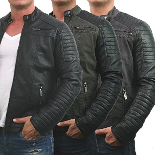 Redbridge by Cipo & Baxx Herren Biker Jacke bergangsjacke 6547 schwarz, mehrfarbig
