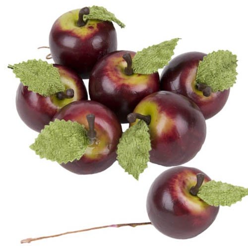 Preisvergleich Produktbild 6 Deko Äpfel am Draht für Adventskränze, Gestecke