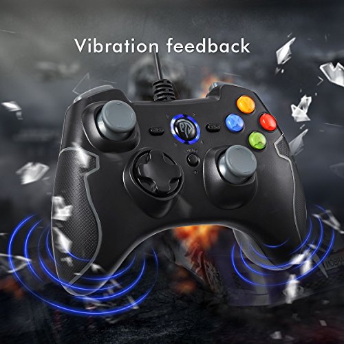 EasySMX Mando para PC  PS3 Gamepad Al  mbrico  Joystick con los Botones de Doble-Vibraci  n Turbo y Trigger Compatible con Windows Android  PS3  TV Box  Gris 