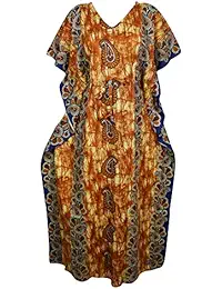 Indiatrendzs Women Printed Caftans Cotton Kaftan Sexy Summer Night Maxi Dress Free Size