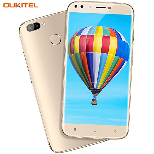 Handy ohne Vertrag, Oukitel U22 5.5 Zoll Smartphone (GroÃŸe Batterie 2700mAh, Android 7.0, 2GB +16GB Interner Speicher, 13MP + 8MP) Handy mit 2 Simkarten GPS Bluetooth WIFI-Gold