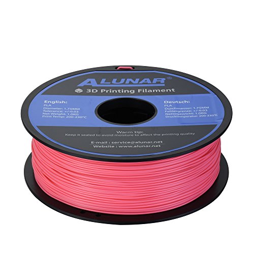 ALUNAR 1.75mm PLA Filament für 3D Drucker und Stifte – 1 kg Spule, Rosa - 2