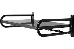 Chensyo Supporto per forno a microonde con 6 ganci per ripiano a parete, capacità di carico massima 30 per tutti i tipi di oggetti, adatto per la cucina e il bagno (nero)