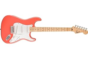 FENDER Guitarra eléctrica FSR Squier Sonic® Stratocaster®, diapasón de arce, golpeador blanco, Tahitian Coral