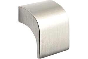 Decoranddecor Amory Curved Square Knob Pull Handle for Cupboard Cabinet - Zinc 32mm Hole Centre (Satin Nickel, 1 Pack)