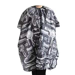 AUEAR, Pro Hair Styling Cape Cutting Hair Cloth Waterproof Salon Barber Haircut Hairdressing Gown Apron (Black+White Color)