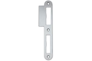 M4TEC ZB7 Gâche à languette acier inoxydant brillant - Robuste, durable & facile à installer Élégant DIN R Convient aux serrures de porte intérieure simple tour & double tour de portes en applique