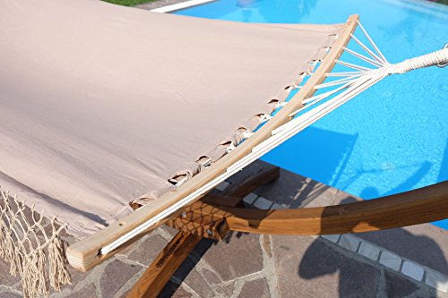360cm Hängemattengestell GRENADA-BRAUN aus Holz Lärche mit Stab Hängematte NEU: mit gebogenem Stab von AS-S - 7