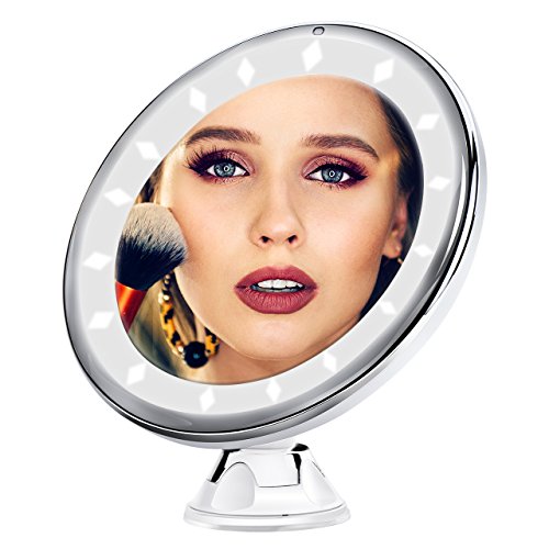 Preisvergleich Produktbild Kosmetikspiegel mit Beleuchtung, LiSmile LED 7 fache Vergrößerung Duschspiegel Rasierspiegel Kosmetikspiegel , 360 Grad drehbares, tragbares & kompaktes Design, schnurloser.