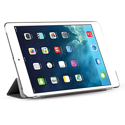 iPad Mini 1 / 2 / 3 Hülle Smart-Cover Schutzfülle inklusive Schutzfolie und Touchpen Cover Case farbige Rückseite iPad Mini 1 2 3 Stand mit Sleep Funktion Etui Hülle Tasche Holder Schwarz - 3