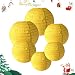 Produktbild IMMEK Silberpapier Runde Laternen für Geburtstag Hochzeit Dekorationen Handwerk (1-Pack von 6)(Gelb)