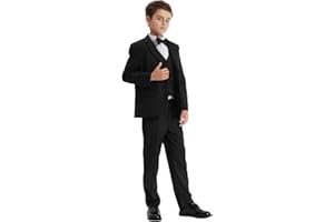 mintgreen Garçons Blazer Costume 3pcs Enfants Page Garçon Ensembles de Tenues Tuexdo Blazer + Gilet + Pantalon 5-12 Ans